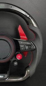 Volante Personalizado de Fibra de Carbono y Cuero para <span class=keywords><strong>Audi</strong></span> Serie A3/A4/A6/Q/S/RS con Palancas de Cambio LED y Botón de Encendido/Apagado - Product Image 6