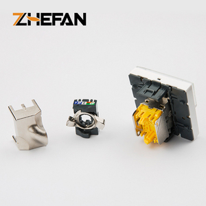 ZHEFAN Stp Toolless 45*45mm Prise Keystone RJ45 Cat6 STP de type français, Plaque de montage Keystone Cat6 de type <span class=keywords><strong>Legrand</strong></span>, Port unique - Product Image 3