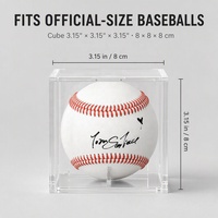 Vitrine transparente pour ballon de baseball avec support intérieur anti-poussière, en acrylique transparent, idéale pour bibliothèque, cave à bière, salle de trophées