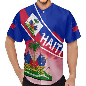 Düşük fiyat özel yüksek kalite beyzbol forması takım softbol Haiti bayrağı için okul üniforması beyzbol üniforma - Product Image 2