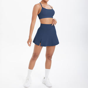 Ensemble décontracté jupe courte taille haute et débardeur sexy dos nu pour femme, idéal pour le tennis, le yoga, la course et le fitness, séchage rapide - Product Image 3