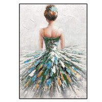 Décoration murale pour la maison, peinture d'une jeune fille élégante, peinture acrylique moderne peinte à la main sur toile, sans cadre, salon