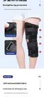AULEX Genouillère articulée réglable et respirante, protection complète en nylon, soutien mince pour jambe droite, fermeture à boucle