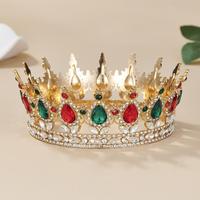 Diadème de mariée baroque coloré couronne reine royale couronne bal diadèmes de mariage de mariée pour mariage bal anniversaire tête couronnes pour les femmes