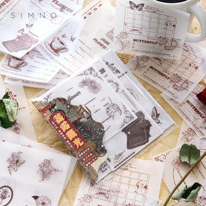 30 feuilles par paquet, notes autocollantes, série vintage, journal botanique vintage, fonds décoratifs DIY - Product Image 2