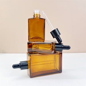 ขวดแก้วสีเหลืองอำพันเข้มขนาด 50 มล. แบบหยดทรงสี่เหลี่ยม ขวดแก้วทรงแบนสำหรับน้ำมันหอมระเหย ขวดแก้วทรงสี่เหลี่ยมสำหรับบรรจุเซรั่มบำรุงผิว - Product Image 3