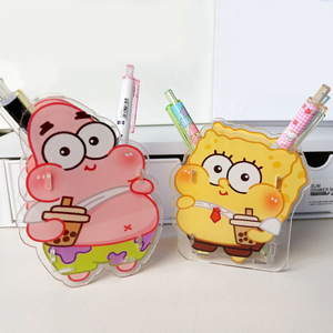 Porte-stylos en acrylique transparent grande capacité personnalisé, boîte de rangement de bureau pour étudiants, motif dessin animé mignon, artisanat en plastique NASNAK - Product Image 3