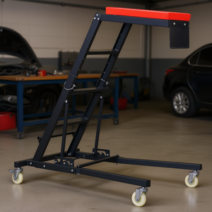 Chariot d'atelier réglable pour réparation automobile, 48-76 pouces, capacité 400 lb, 4 roues pivotantes, équipement de carrosserie - Product Image 2