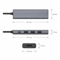 5 in 1 USB C Hub Multiport Adapter 4K 100W PD Pengisian Cepat Tipe C Docking Station untuk MacBook iPad Steam Deck PS5 Xbox Laptop