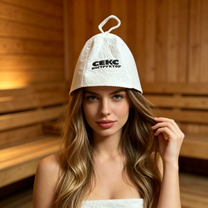 Chapeau de sauna en laine brodée de dessins animés <span class=keywords><strong>CEKC</strong></span>, doux et réutilisable, protège votre tête des blessures - Product Image 5