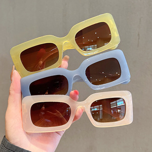 Wholesale square Hip Hop <strong>Glasses</strong> Jelly <strong>Colored</strong> Small Frame Sunshade Sun <strong>Glasses</strong> - Product Image 2