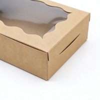 Boîtes à gâteaux personnalisées en papier recyclé avec fenêtres transparentes en plastique pour l'emballage de gâteaux de boulangerie, adaptées à l'industrie alimentaire