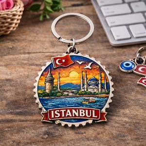 Novità 2026: Ciondolo Personalizzato in Metallo con Stampa UV, Placcato Oro, Incisione Tecnica, Tema <span class=keywords><strong>Istanbul</strong></span> Turchia, Piazza Sultanahmet, Hagia Sophia, <span class=keywords><strong>Moschea</strong></span> Blu - Product Image 4