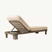 Ensemble de chaises longues modulaires en teck avec coussins imperméables - Mobilier d'extérieur moderne pour villa, résistant aux UV, écologique, pour terrasse de piscine
