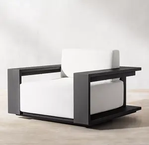 Sasian — ensemble de patio et jardin d'extérieur, mobilier d'extérieur de luxe moderne avec chaise pivotante en Aluminium, artisanal, idéal pour un espace d'hôtel - Product Image 1