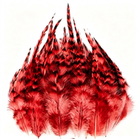 Plume de coq barde pour la pêche à la mouche, artisanat DIY, costume, bibelots, chapeau, fascinator, accessoire pour cheveux, fête de carnaval, décoration de Noël