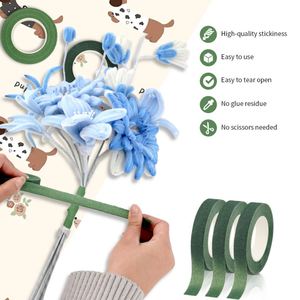Cinta Floral Esencial Verde de 30 Yardas, Set de 3 Tonos Más Populares para Envolver Flores sin Costuras y Manualidades con Limpiapipas - Product Image 2