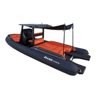 Bateau pneumatique de luxe de 6,7 m LUX-670, bateau pneumatique Hypalon, coque en aluminium en V profond, yacht offshore, tender certifié CE