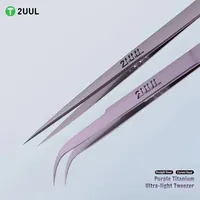 2UUL Ti21 Ti22 Titanium Ultralight Pincet Paars Gebogen/Recht voor Mobiele Telefoon Reparatie Hoge Precisie Vliegende Draad Pincet