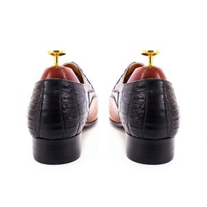 2021 New Design Brown Plain Toe Leather <b>Shoes</b> Blue Leather Patchwork Men Lace up Formal Autumn Business Casual Dress <b>Shoes</b> - Product Image 6