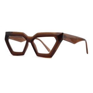 Vendita calda Fashion Design donne spesse Trendy Cat Eye Bevel Light acetato montatura per occhiali ottici - Product Image 6