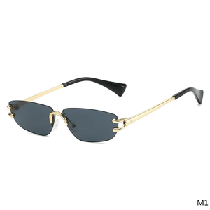 Gafas de Sol de Diseñador de Marca de Lujo, Modernas, Metálicas Doradas, Unisex, Clásicas, Retro, Cuadradas, con Logotipo Personalizado, al por Mayor, Naranja, Azul Claro - Product Image 1