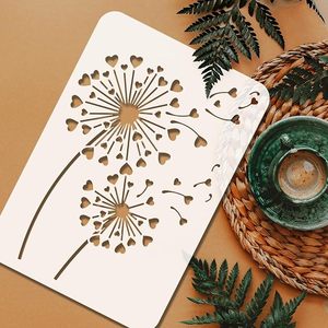Cuori Stencil pittura a dente <span class=keywords><strong>di</strong></span> leone 21x29.7cm modello a forma <span class=keywords><strong>di</strong></span> cuore riutilizzabile piante tema scavare Stencil per la pittura - Product Image 1