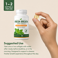Cápsulas Breath Plus para el Alivio del Mal Aliento en Adultos, Fórmula de Menta, Hierbabuena y Perejil, Sin Gluten, Vegano, Refuerzo Inmunológico