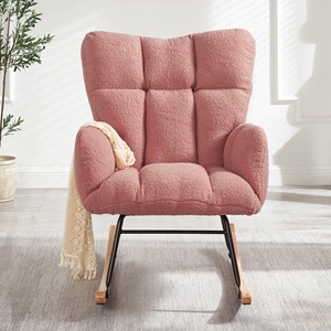 <span class=keywords><strong>Fauteuil</strong></span> à bascule inclinable moderne rose en tissu bouclé, <span class=keywords><strong>fauteuil</strong></span> lounge en tissu Teddy pour chambre d'enfant, salon, chambre à coucher, appartement, mobilier d'allaitement - Product Image 1