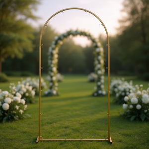 ฉากหลังโค้งโลหะสีทอง ขนาด 6.6 ฟุต x 3.3 ฟุต ประกอบง่าย สำหรับตกแต่งพิธีแต่งงาน - Product Image 2