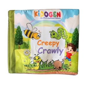Livre en tissu sur les insectes KIDOGEN pour enfants |   Livre d'apprentissage sur les insectes et les animaux à quatre pattes |   Identification des papillons, des fourmis, des abeilles et des coléoptères - Product Image 1