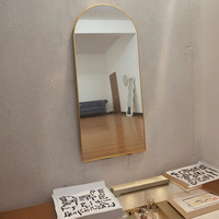 Miroir sur Pied Sur Mesure, Fait à la Main, Moderne, Haute Définition, Grand Format, en Verre, Cadre Métallique, en Arc, pour Salle de Bain, Salon, Chambre