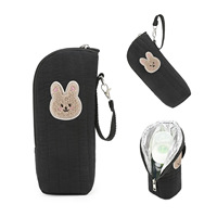 Sac isotherme en aluminium de qualité supérieure pour biberon en coton pur, pochette suspendue pour poussette avec imprimé lapin mignon pour le stockage du lait maternel