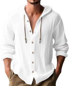 Streetwear 180gsm <span class=keywords><strong>giacca</strong></span> camicia con cappuccio da <span class=keywords><strong>uomo</strong></span> in stile 95% traspirante leggero 5% in Spandex estate manica corta Casual da spiaggia - Product Image 3