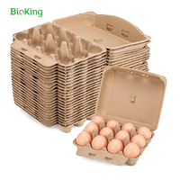 BioKing Bacs à œufs en pulpe recyclée 12 20 30 trous de haute qualité Plateau d'emballage écologique en vrac pas cher pour œufs en pulpe de papier de poulet