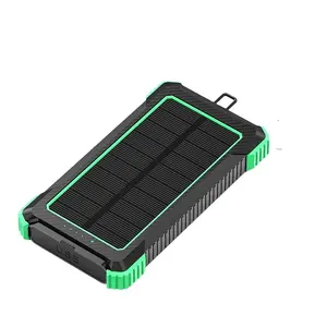 Banco de energia de saída usb dupla 10000mah, painel solar de silicone mono-cristal