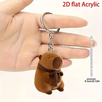 Porte-clés Capybara Adorable en Acrylique, Pendentif Animal de Dessin Animé, Breloque pour Sac, Décoration, Cadeau pour Sac à Dos, Clés de Voiture, Anniversaire, Noël