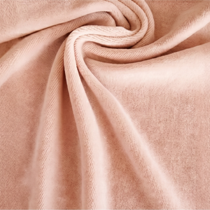 Premium 240gsm Pink Cotton Knitted Velour Fabric 80/20 Cotton Polyester Roll for Wholesale Garments - Product Image 1