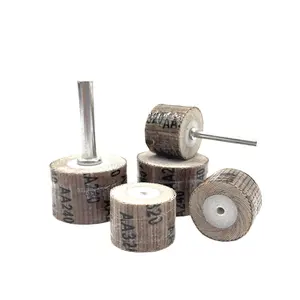 Polishing wheel cylindrical grinding emery cloth grinding head Metal polishing head with shaft