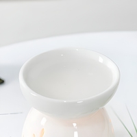 Diffuseur d'huiles essentielles en céramique léger, 4 pièces, brûleur d'encens, porte-bougie blanc en céramique