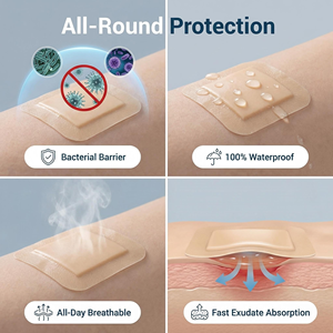 Apósito de espuma de silicona hecho a medida con borde, vendaje impermeable para el cuidado de heridas, apósito de gel de silicona - Product Image 4