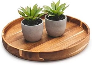 Plateau de service rond en bois, finition polie et lisse, idéal pour la cuisine, la table basse, les restaurants et les hôtels. Disponible au meilleur prix. - Product Image 4