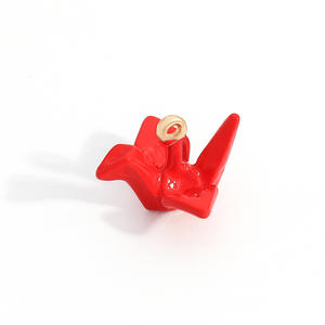 SUMMLY gros dessin animé mignon Bouquet poisson-globe <span class=keywords><strong>Origami</strong></span> café grue pendentifs goutte à goutte huile mode bijoux alliage breloques - Product Image 3