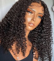 Extensions de cheveux naturels noirs bouclés et ondulés Jerry Burmese, 28 pouces, qualité 10A Remy, double trame tissée à la machine