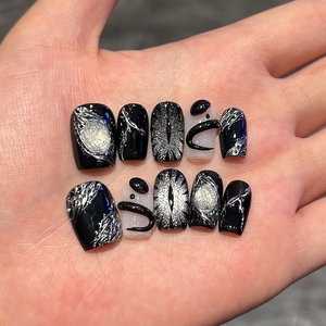 <span class=keywords><strong>Uñas</strong></span> Postizas de Diseño Ojo de Diablo, Estilo Gótico Oscuro, Acrílicas de Alta Calidad, Hechas a Mano, Venta al Por Mayor - Product Image 1