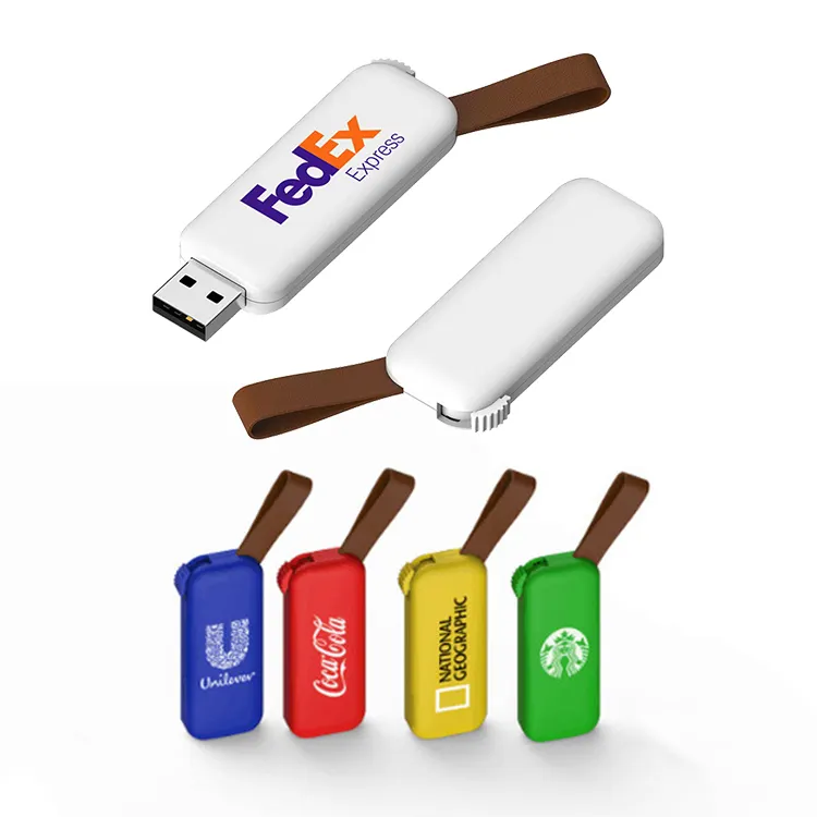 Hoge Snelheid Usb 3.0 Zacht Rubber Cover Mini Usb Flash Driver Met Pu Lederen Houder Cadeau