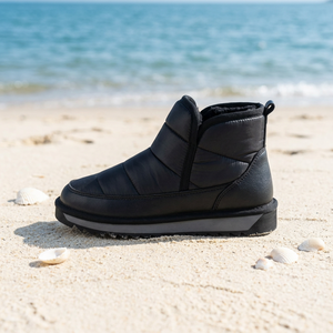 Bottes pour femme en cuir de vache noir doré - Product Image 2