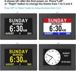 Reloj Despertador Digital de 7 Pulgadas con 12 Alarmas, Función de Atenuación Automática, Fecha y Hora, para Personas Mayores con Demencia - Product Image 4