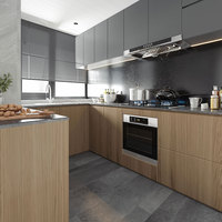 Cuisine modulaire Benovo sur mesure, design moderne, ensemble complet, îlots en bois massif, armoires de cuisine avec comptoir en granit