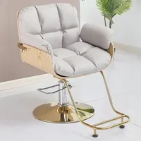 Chaise de Barbier Dorée Réglable JIYOU 2023 - Mobilier de Salon de Coiffure Moderne pour Salons de Beauté et Barbiers - Vente Chaude en Usine